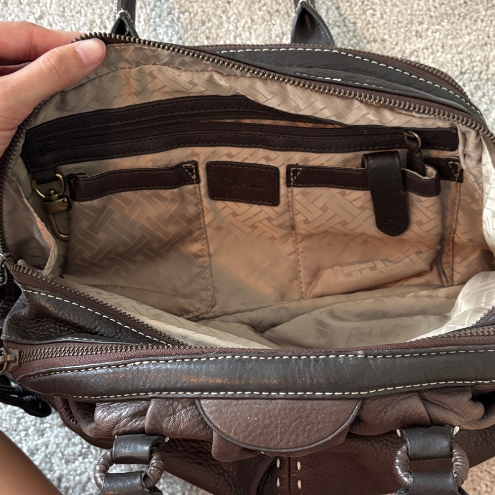 Cole Haan Dark Brown Leather Shoulder Bag - Picture 3 of 5